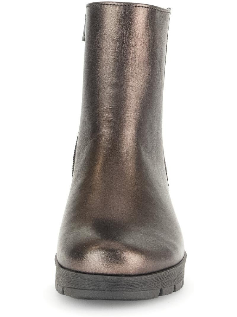 Bottines en cuir lisse Argent - Kiabi