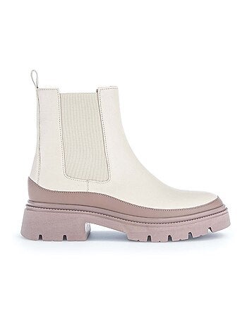 Bottines en cuir lisse