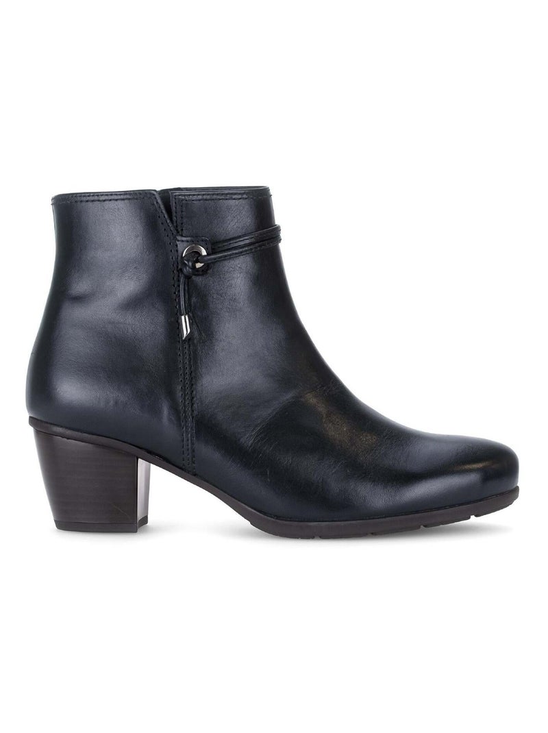 Bottines  en cuir lisse Bleu - Kiabi