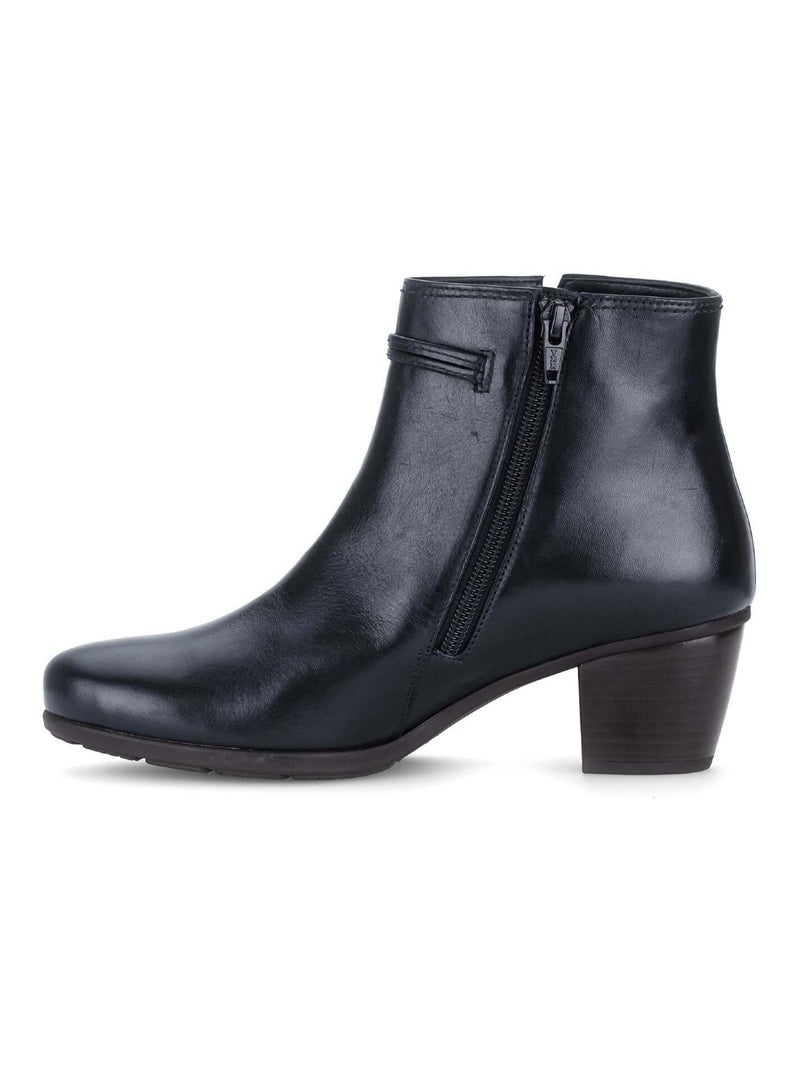 Bottines  en cuir lisse Bleu - Kiabi