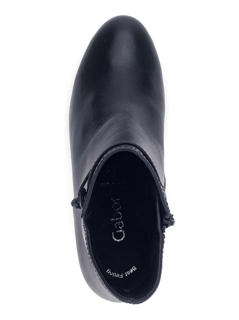 Bottines  en cuir lisse Bleu - Kiabi