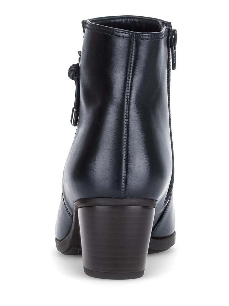 Bottines  en cuir lisse Bleu - Kiabi