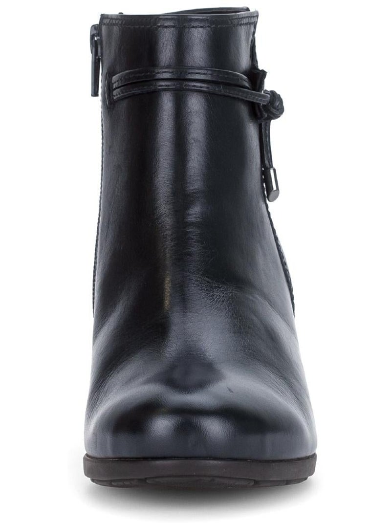 Bottines  en cuir lisse Bleu - Kiabi