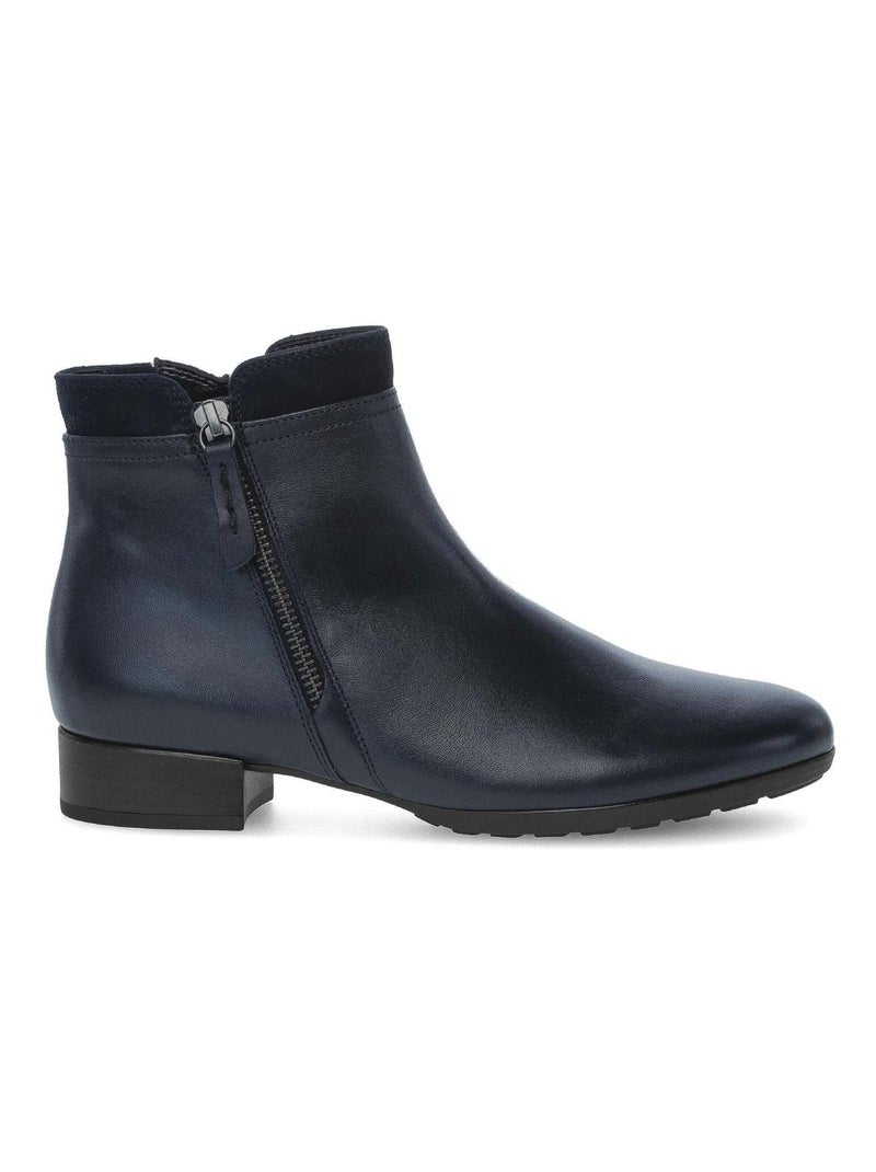 Bottines  en cuir lisse Bleu - Kiabi