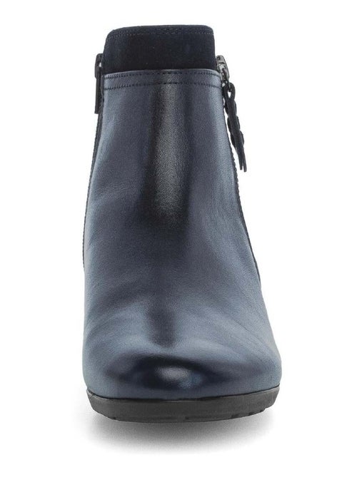Bottines  en cuir lisse - Kiabi