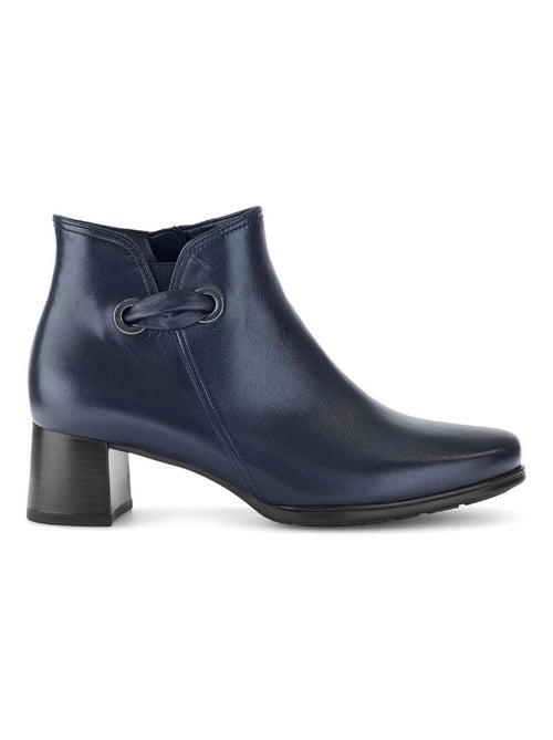Bottines  en cuir lisse - Kiabi