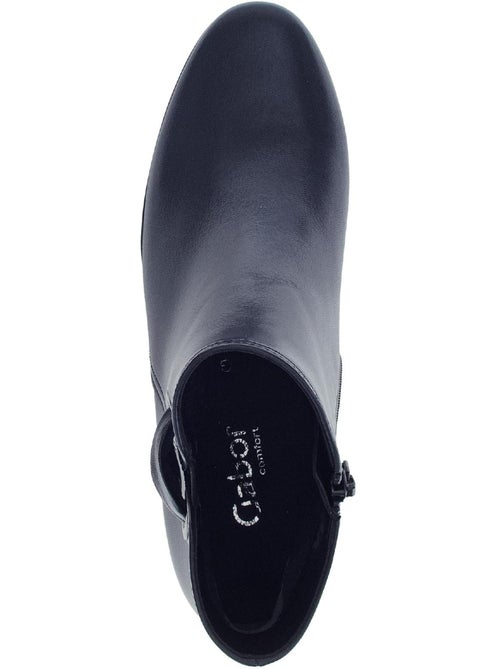 Bottines  en cuir lisse - Kiabi
