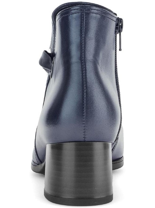 Bottines  en cuir lisse - Kiabi