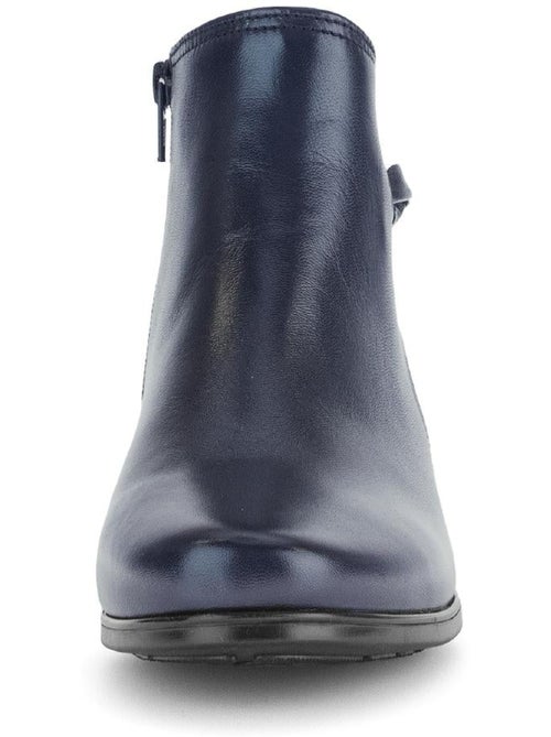 Bottines  en cuir lisse - Kiabi