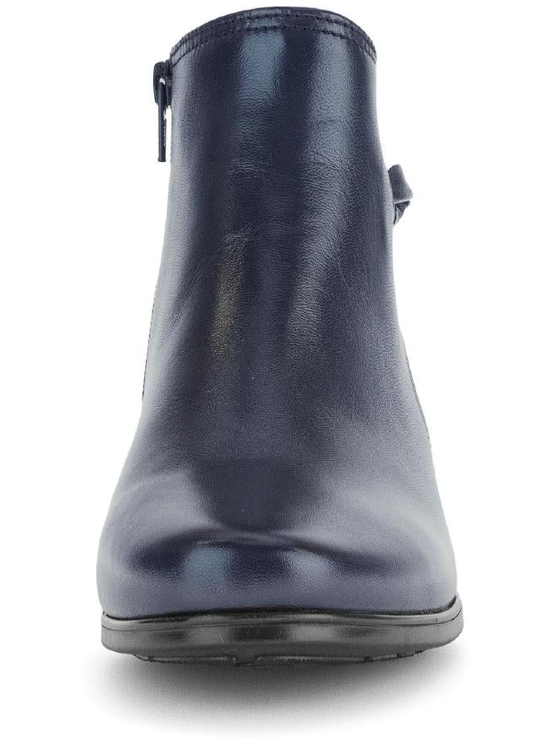 Bottines  en cuir lisse Bleu - Kiabi