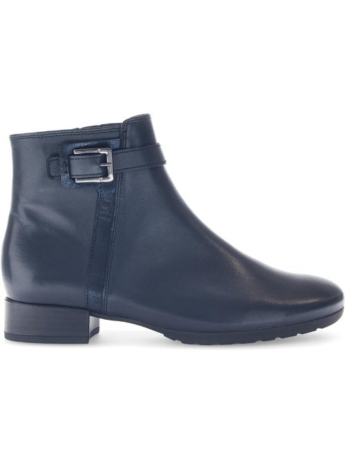 Bottines  en cuir lisse - Kiabi