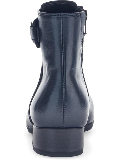 Bottines  en cuir lisse - Kiabi