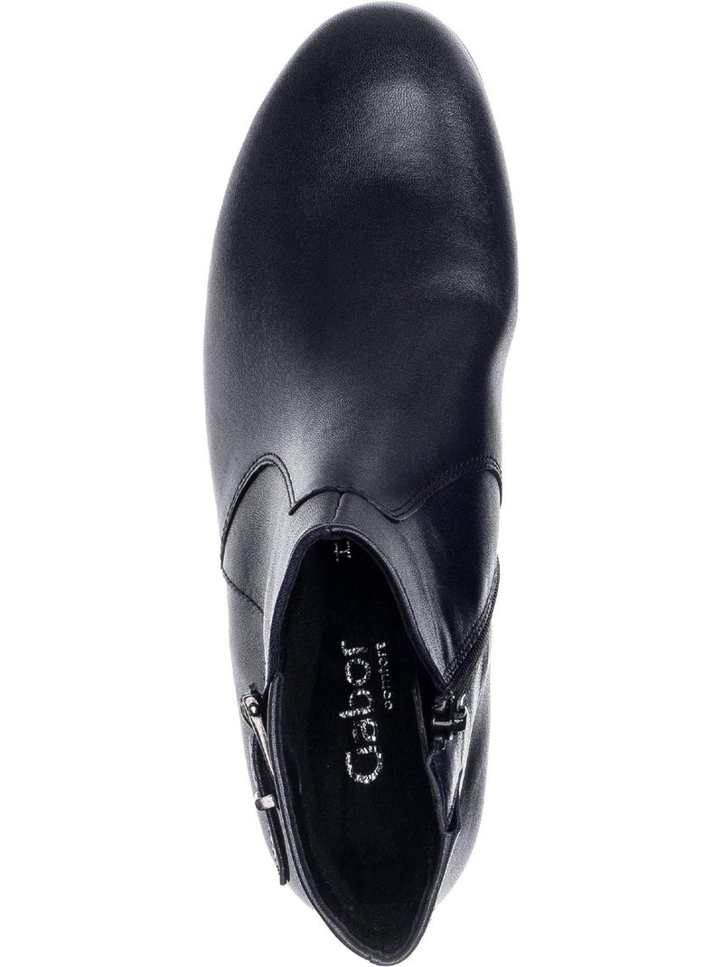 Bottines  en cuir lisse Bleu - Kiabi