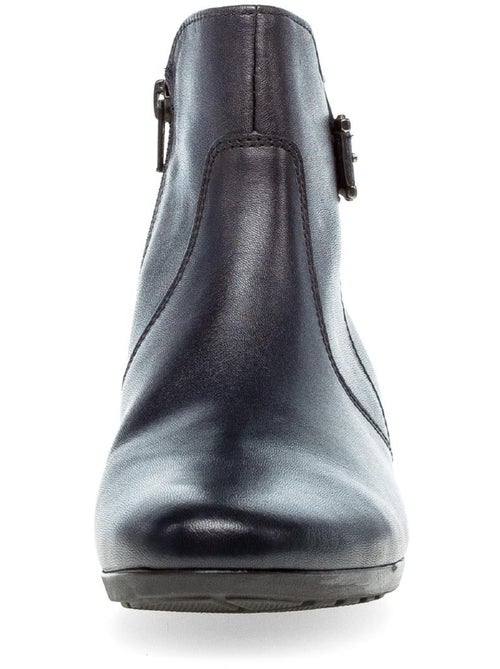 Bottines  en cuir lisse - Kiabi