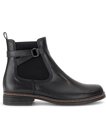 Bottines en cuir lisse
