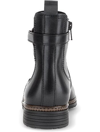 Bottines en cuir lisse