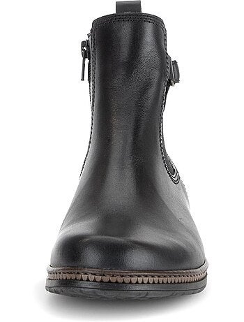 Bottines en cuir lisse