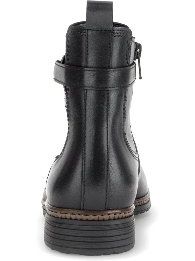 Bottines  en cuir lisse Bleu - Kiabi