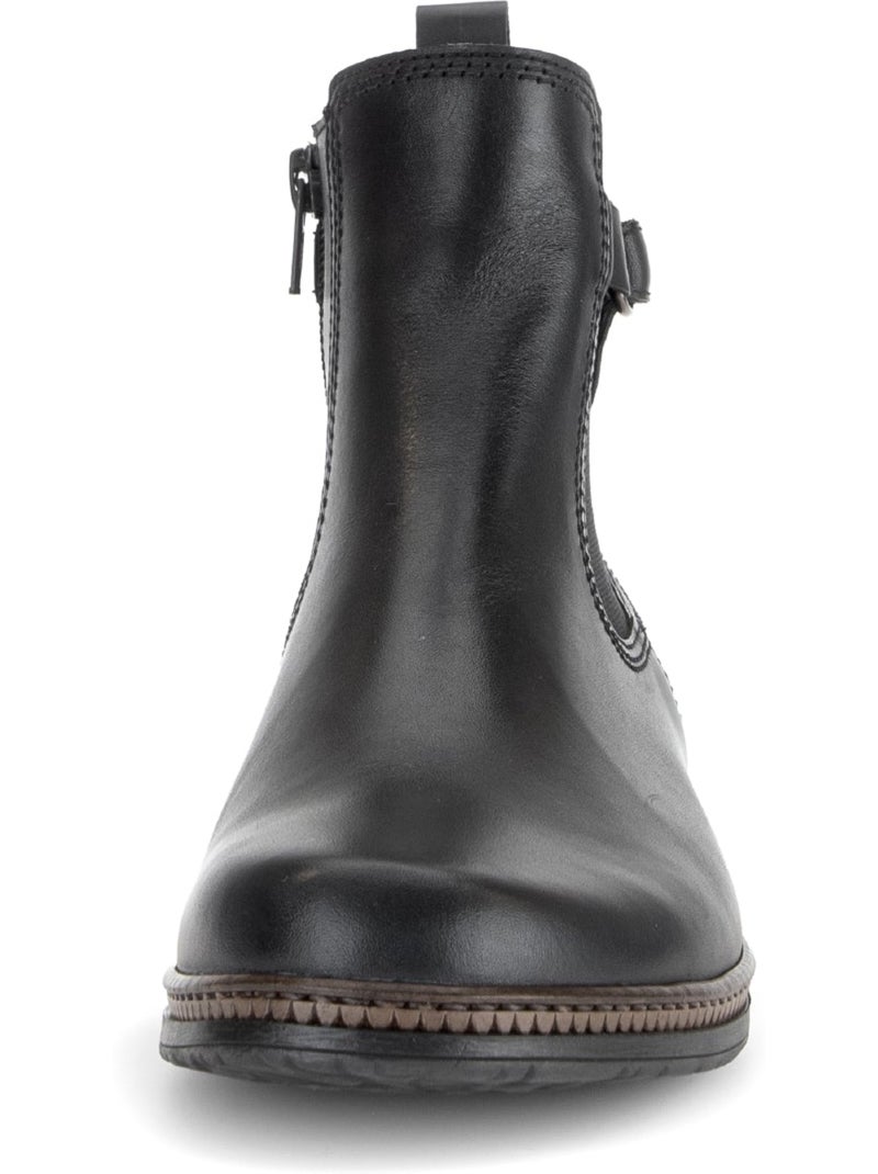 Bottines  en cuir lisse Bleu - Kiabi