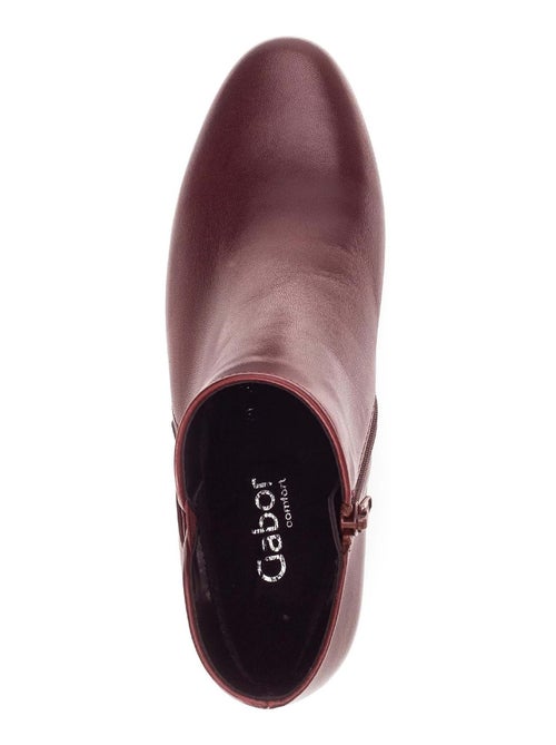 Bottines  en cuir lisse - Kiabi