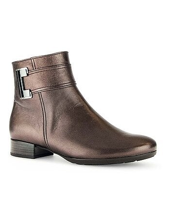 Bottines en cuir lisse