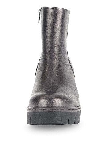 Bottines en cuir lisse