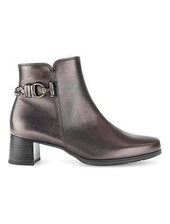 Bottines en cuir lisse