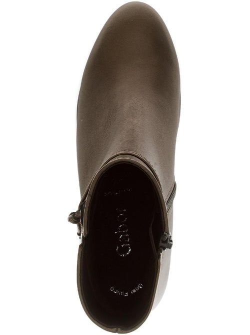 Bottines  en cuir lisse - Kiabi