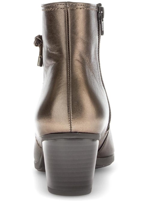 Bottines  en cuir lisse - Kiabi