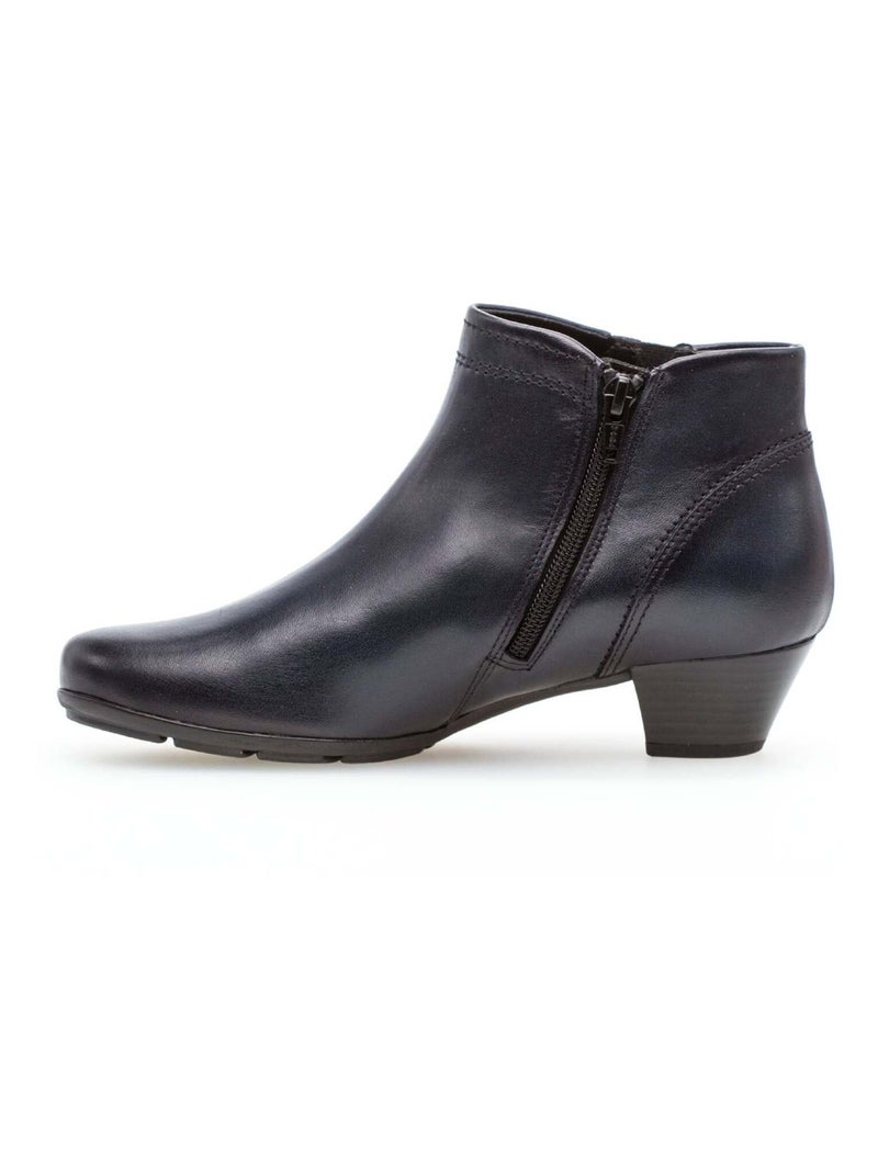 Bottines  en cuir lisse Gabor Bleu - Kiabi