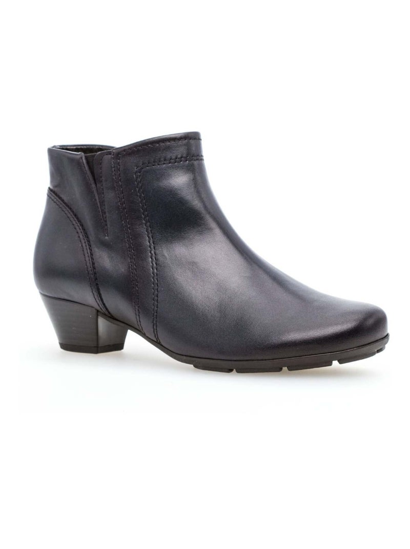 Bottines  en cuir lisse Gabor Bleu - Kiabi