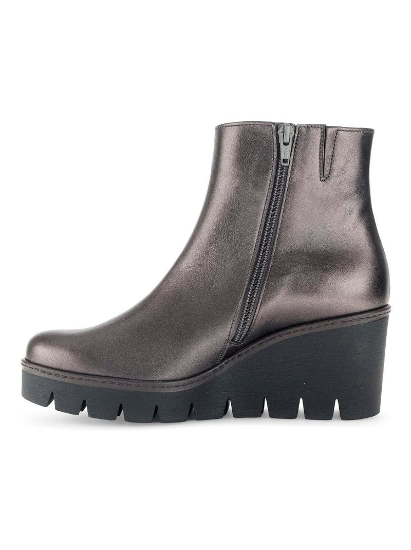 Bottines  en cuir lisse Gabor Bronze - Kiabi