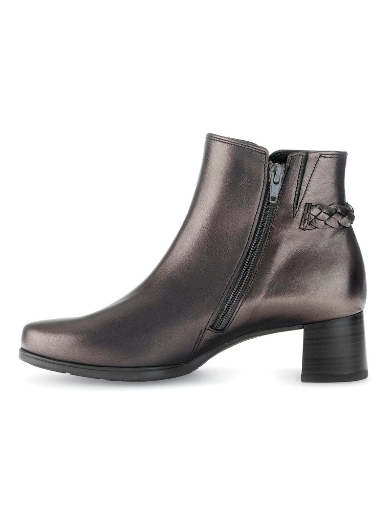 Bottines  en cuir lisse Gabor Bronze - Kiabi