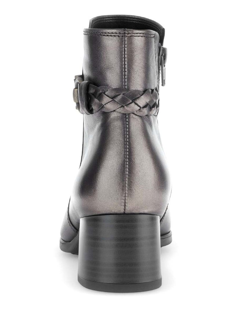 Bottines  en cuir lisse Gabor Bronze - Kiabi