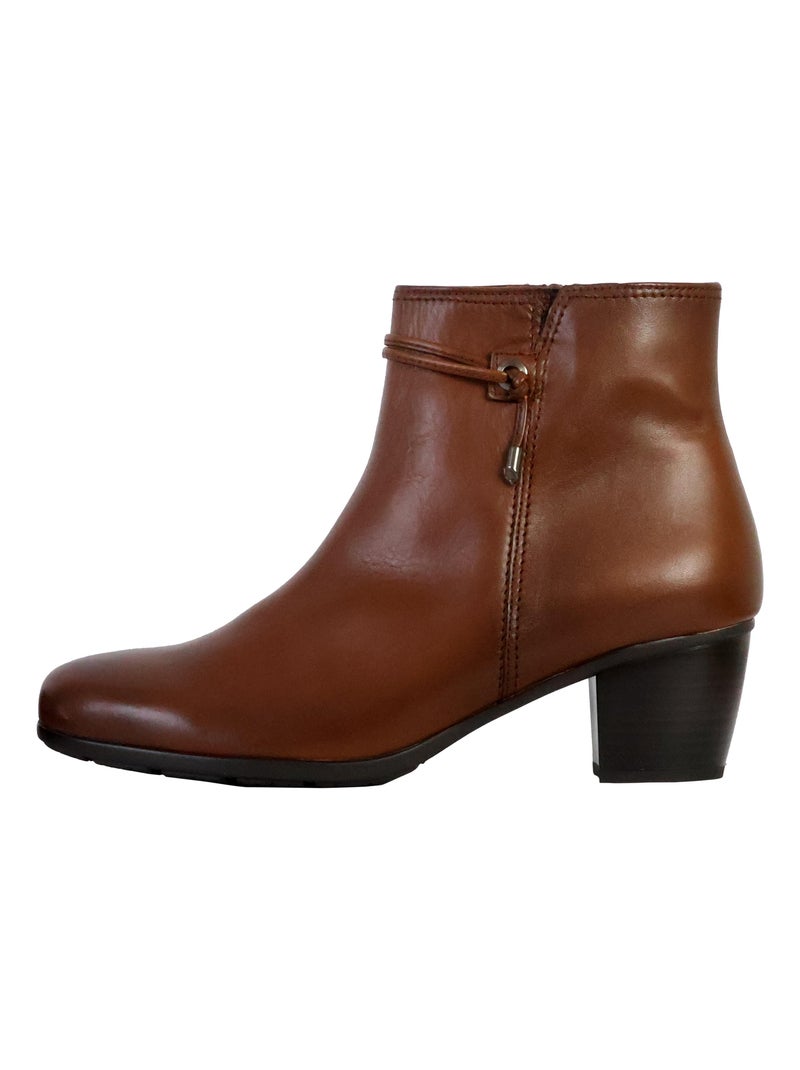 Bottines  en cuir lisse Gabor Marron - Kiabi