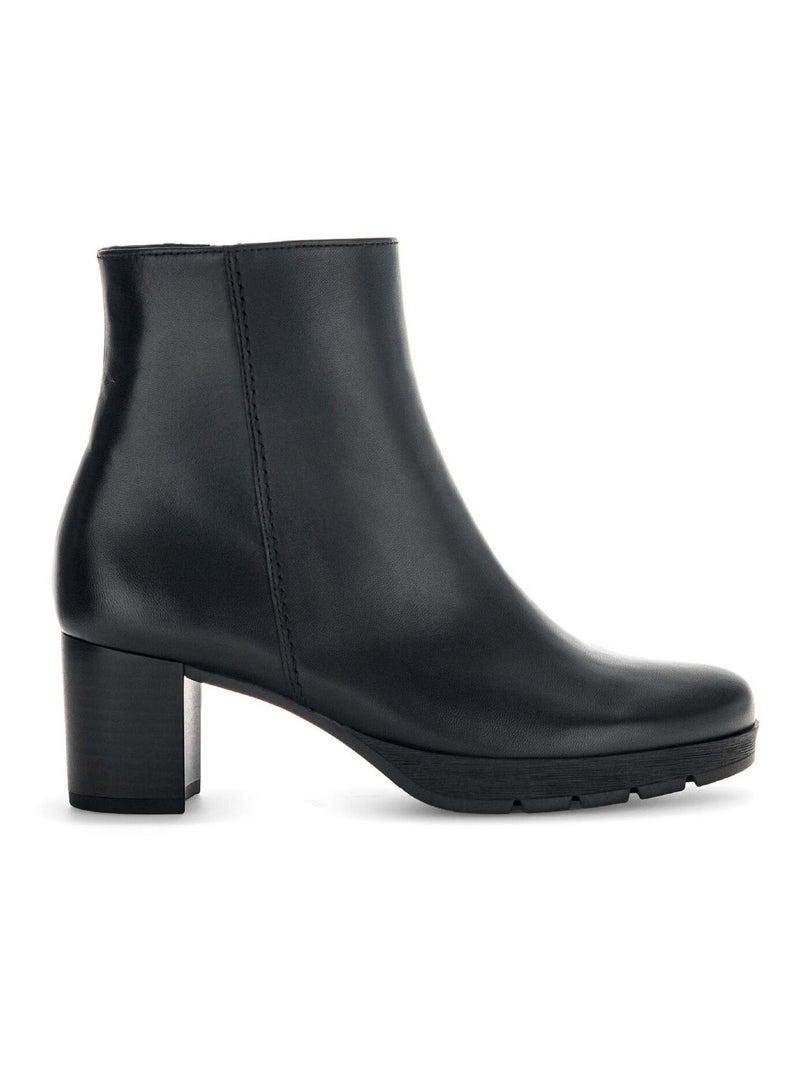 Bottines  en cuir lisse Gabor Noir Noir - Kiabi
