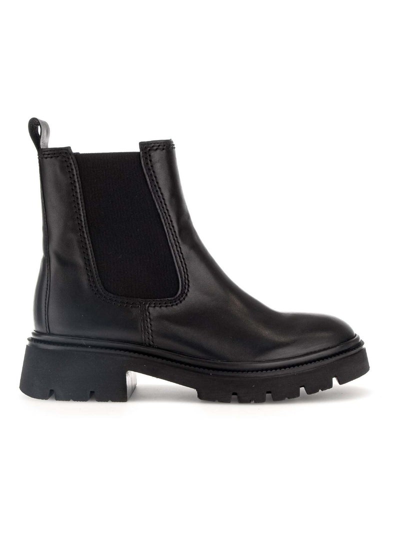 Bottines  en cuir lisse Gabor Noir Noir - Kiabi