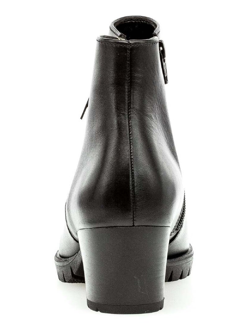 Bottines  en cuir lisse Gabor Noir Noir - Kiabi