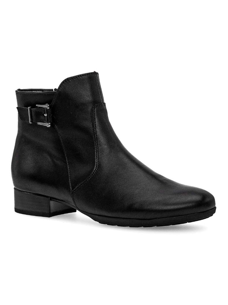 Bottines  en cuir lisse Gabor Noir Noir - Kiabi