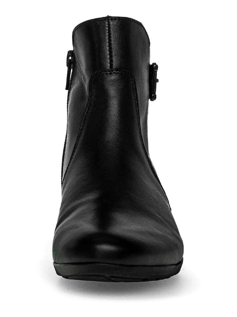 Bottines  en cuir lisse Gabor Noir Noir - Kiabi