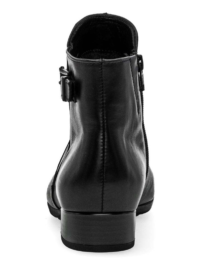 Bottines  en cuir lisse Gabor Noir Noir - Kiabi