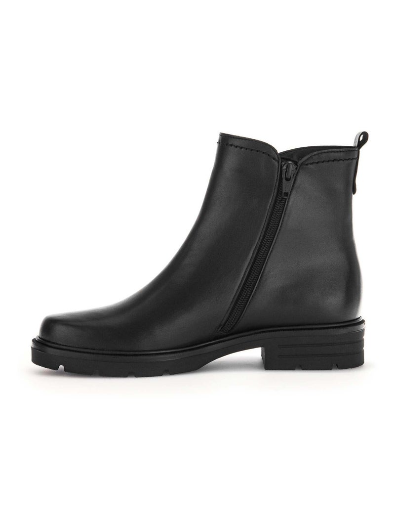 Bottines  en cuir lisse Gabor Noir Noir - Kiabi