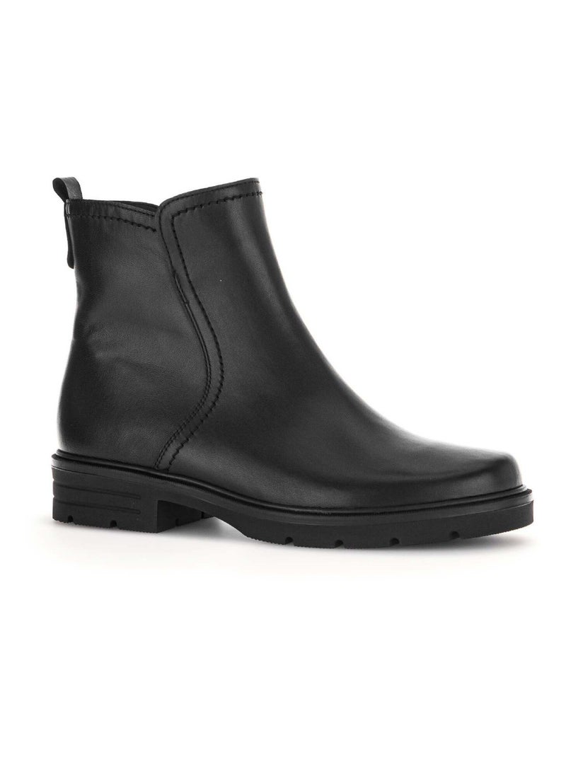 Bottines  en cuir lisse Gabor Noir Noir - Kiabi