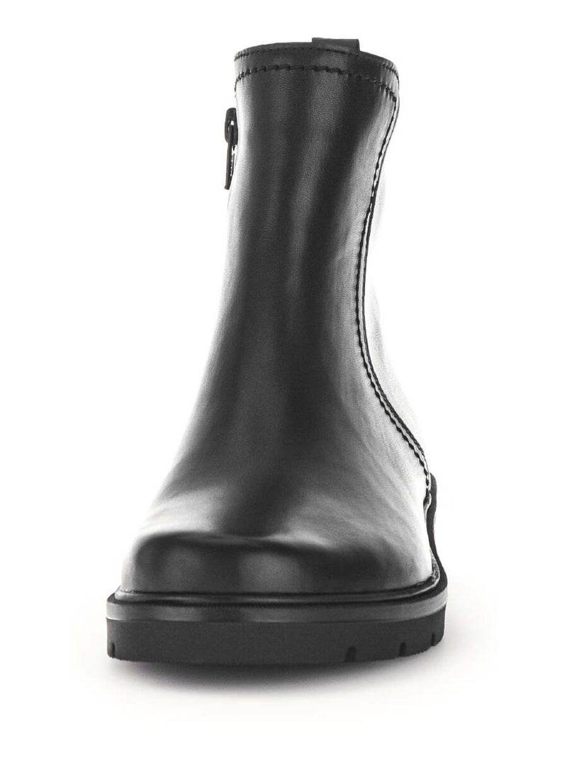 Bottines  en cuir lisse Gabor Noir Noir - Kiabi