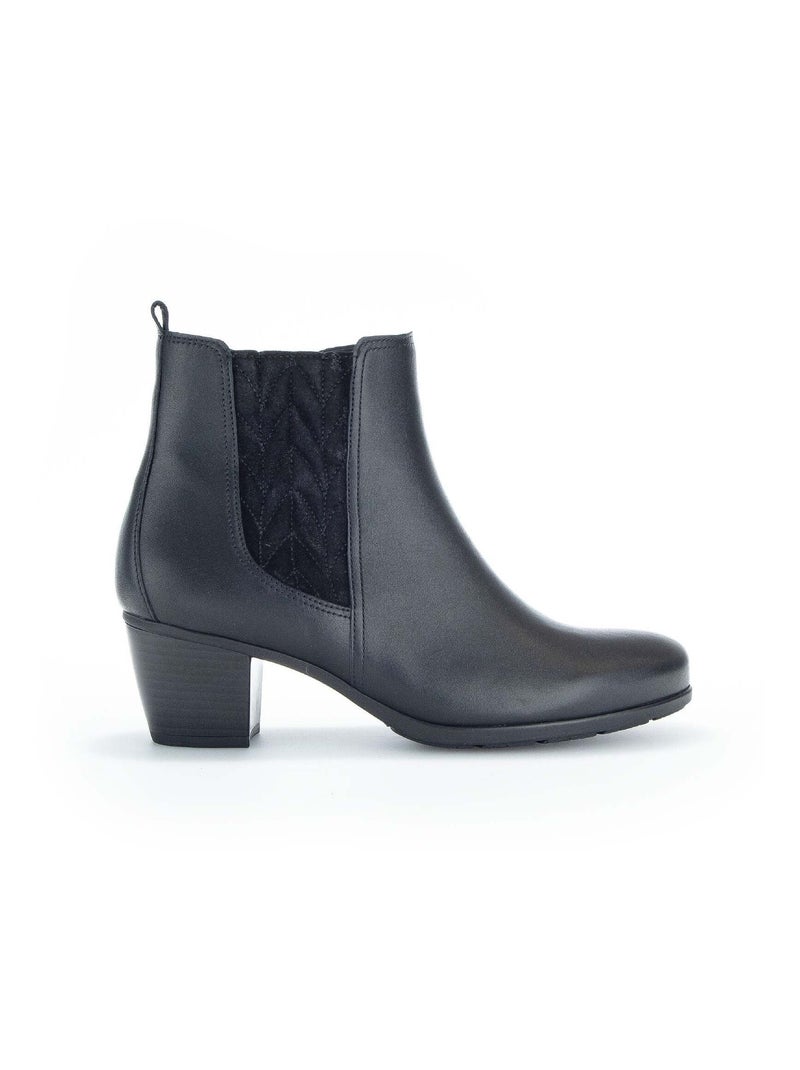 Bottines  en cuir lisse Gabor Noir Noir - Kiabi