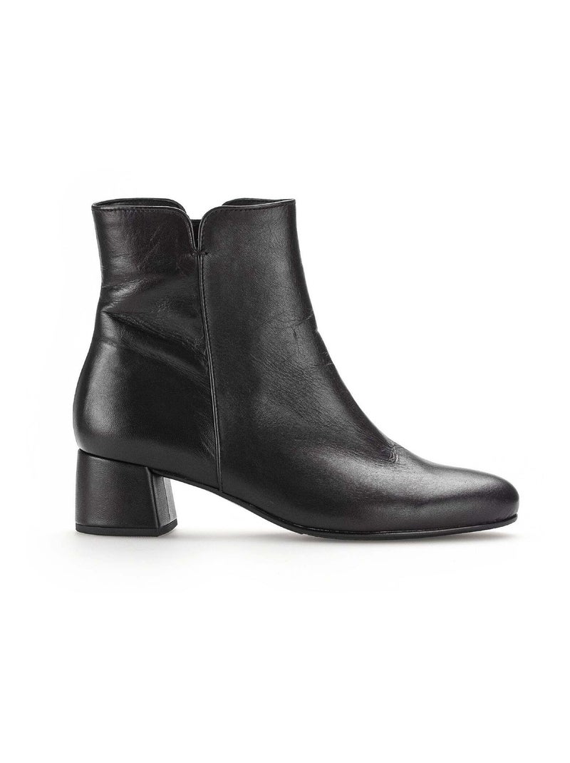 Bottines  en cuir lisse Gabor Noir Noir - Kiabi