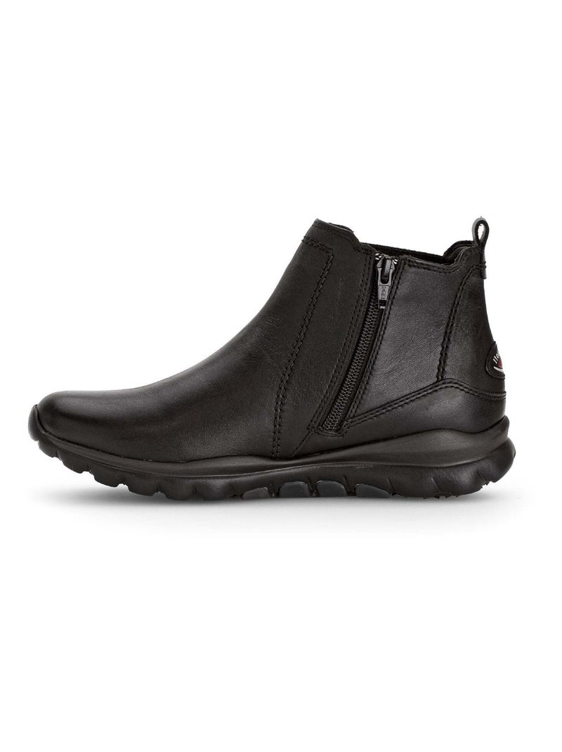 Bottines  en cuir lisse Gabor Noir Noir - Kiabi
