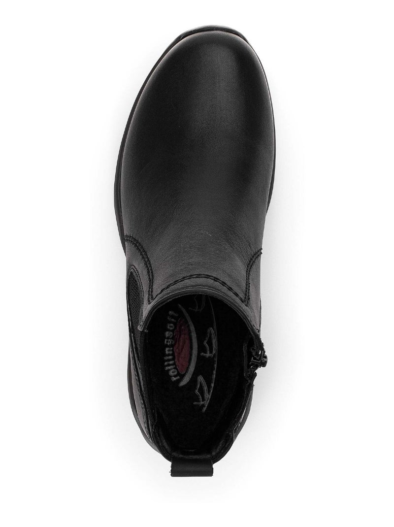 Bottines  en cuir lisse Gabor Noir Noir - Kiabi