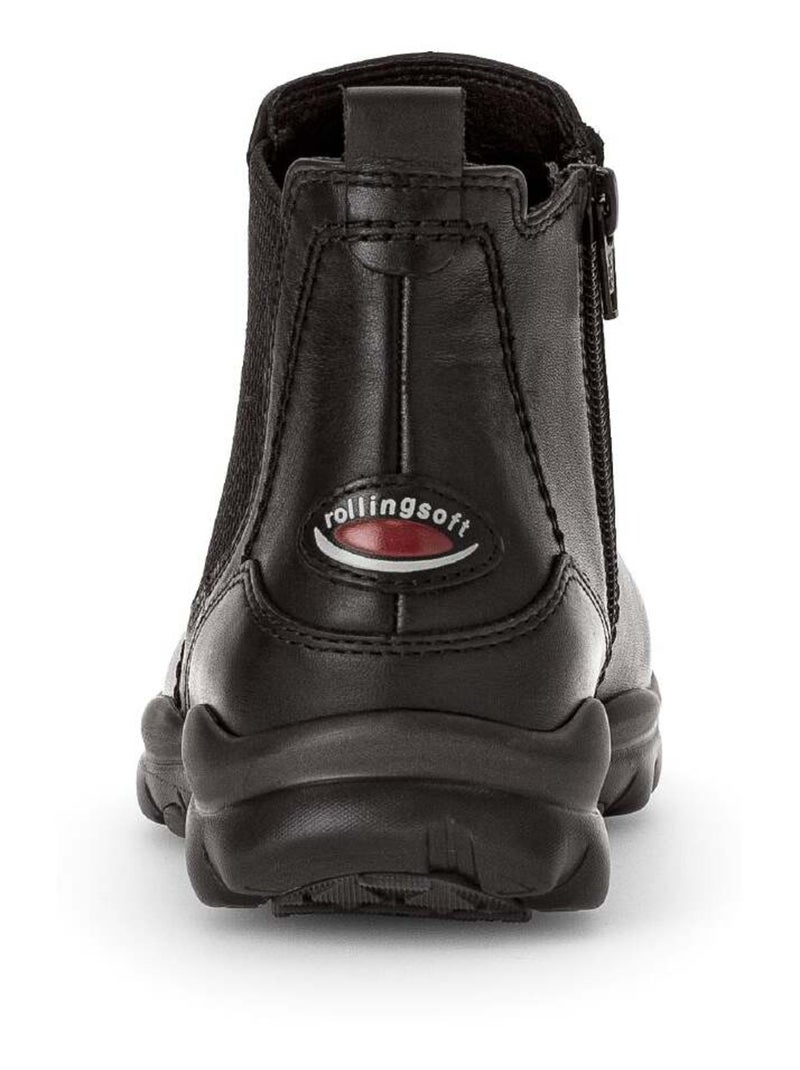 Bottines  en cuir lisse Gabor Noir Noir - Kiabi