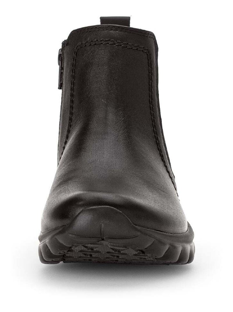 Bottines  en cuir lisse Gabor Noir Noir - Kiabi